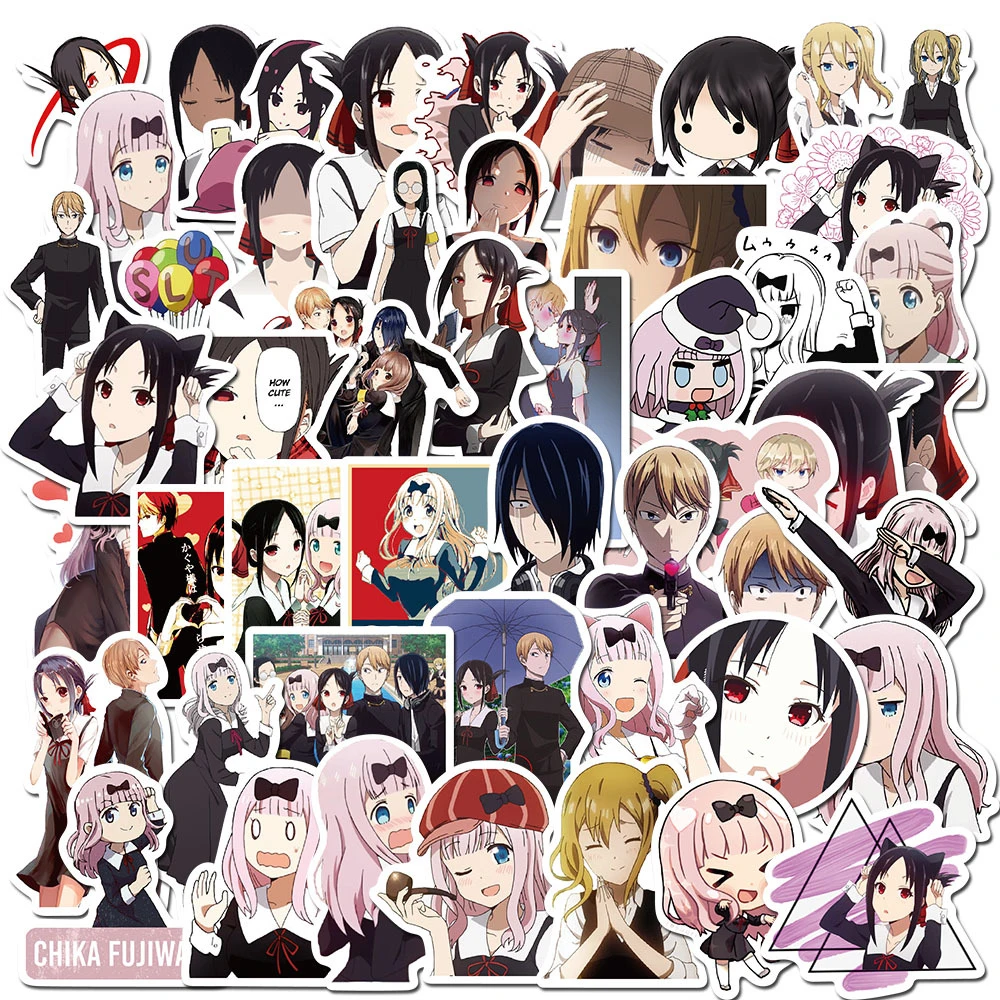 50PCS Anime Love Is War Chika Fujiwara Stickers for DIY Girl Stationery Laptop Phone Guitar Suitcase Cute Kaguya Sama Sticker