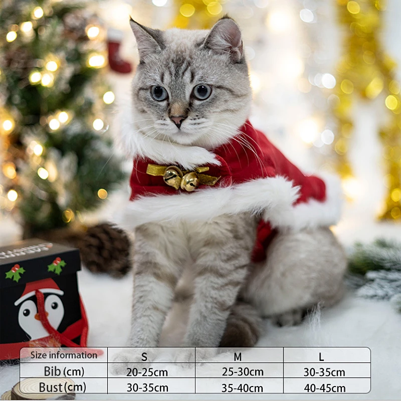 New Christmas Cat Costumes Funny Santa Claus Clothes For Small Cats Dogs Xmas New Year Pet Cat Clothing Winter Kitten Outfits