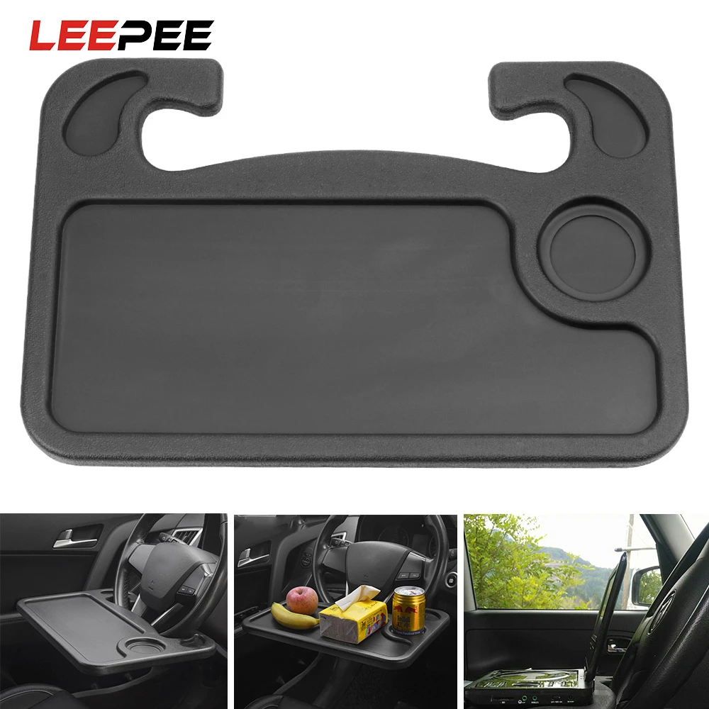 LEEPEE Car Steering Wheel Tray Desk Mount Stand Portable Work Food Laptop Holder Auto Accessories