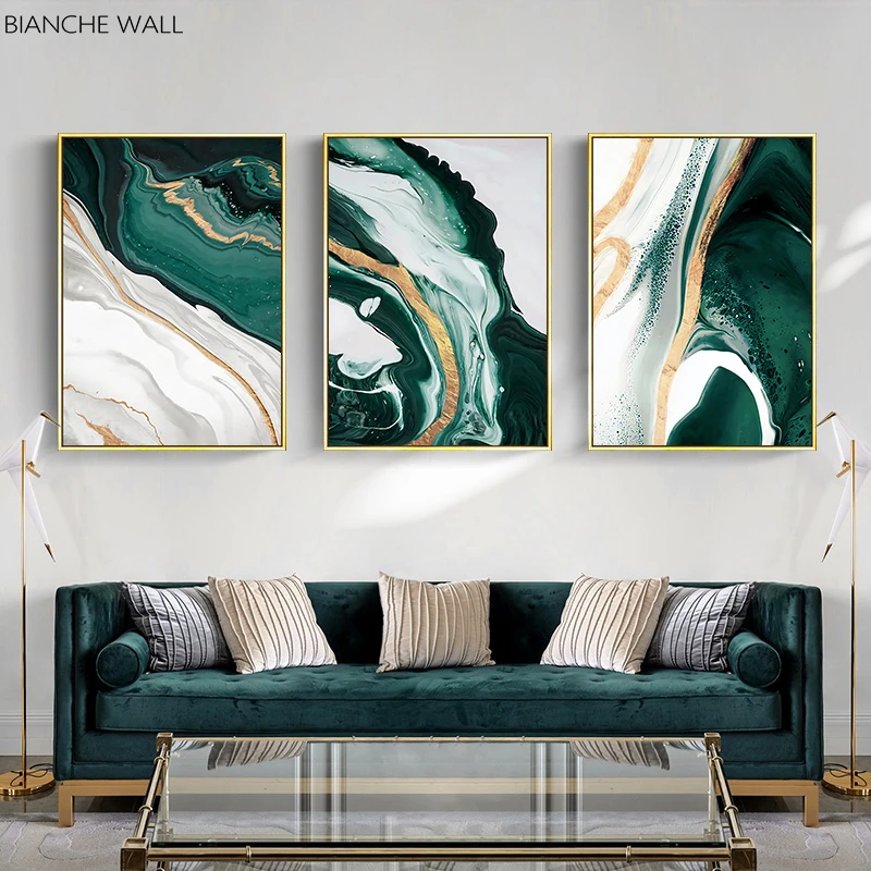 Minimalist Abstract Wall Poster Modern Style Canvas Print Green Texture Painting Contemporary Art Room Decoration Picture