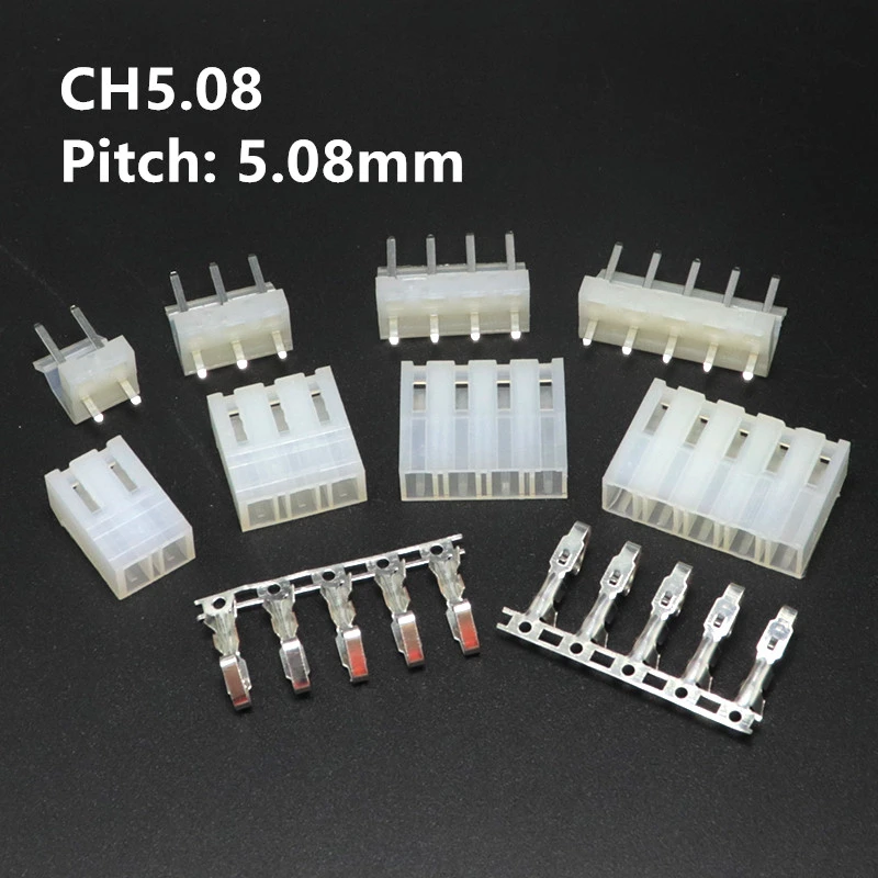 10sets CH5.08 2/3/4/5/6 pin connector 5.08MM PITCH Straight pin header + Housing + terminal ch5.08-2p/3p/4p/5p/6p