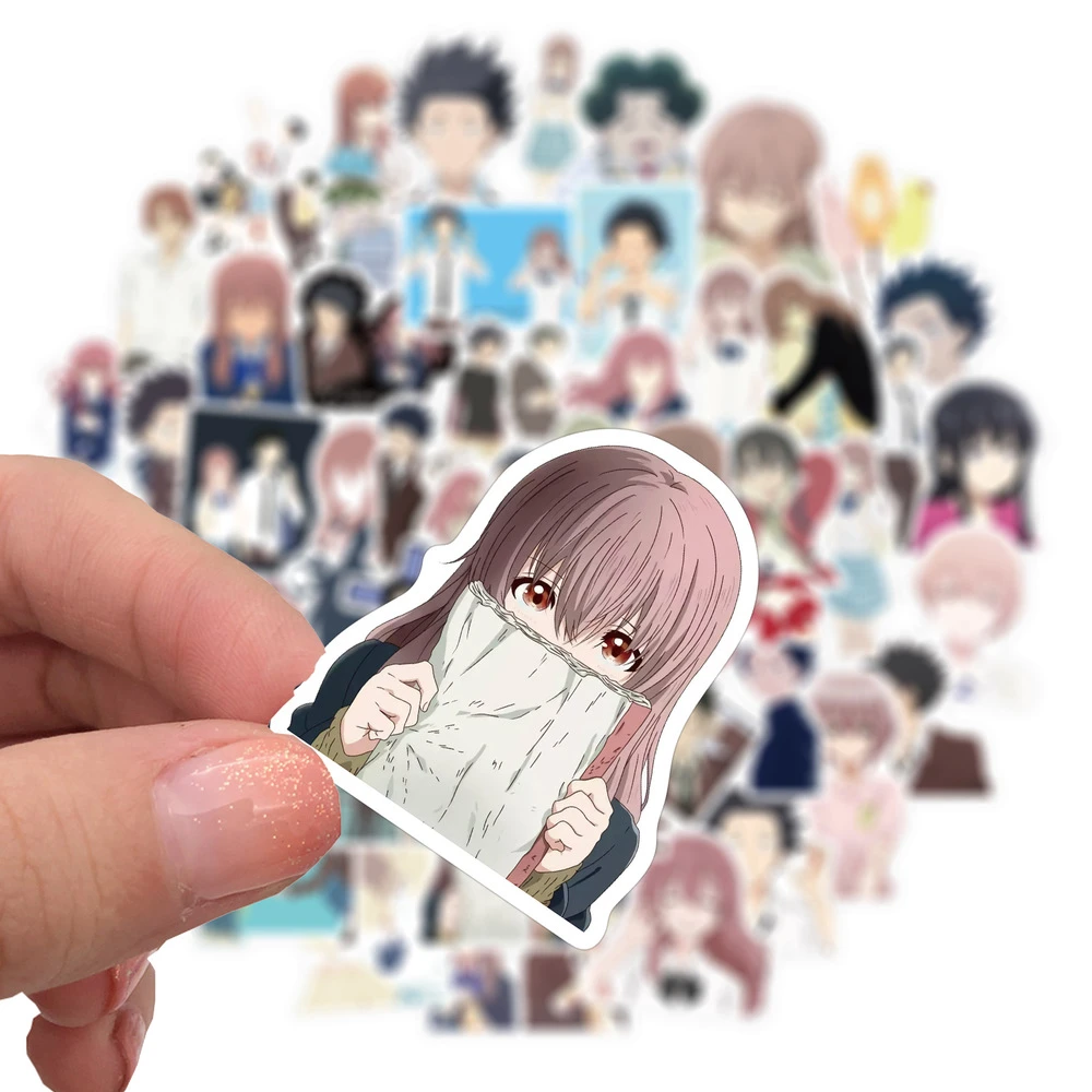 10/50pcs Cartton Anime A Silent Voice Stickers Shape Of Voice Sticker for Laptop Guitar Luggage Fridge Skateboard Classic Toy