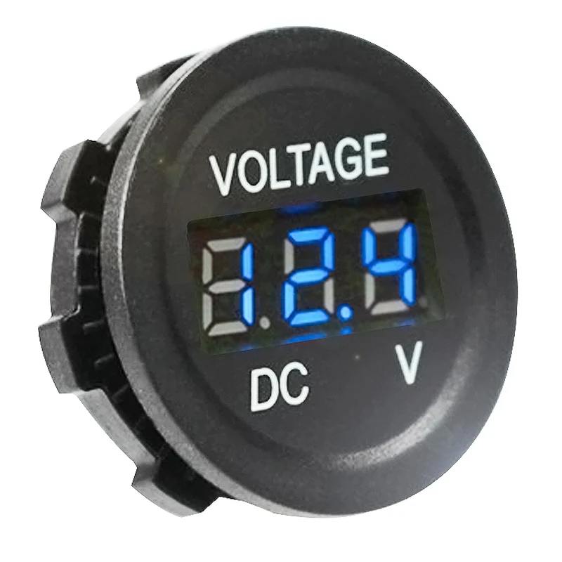 Round Waterproof Auto Boat Car Motorcycle Mini Digital Voltmeter DC6V-30V LED Panel Volt Voltage Meter Tester Monitor Display