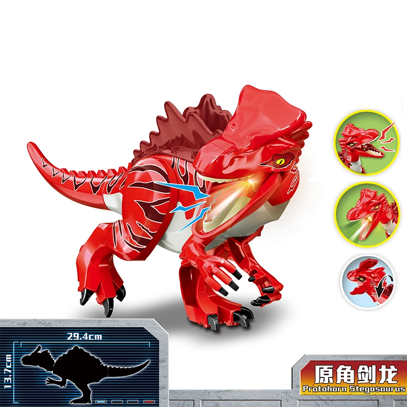 New 2021 Jurassic Dino World  Stegosaurus Carnotaurus Building Kits Bolcks Bricks Dinosaurs figures Raptor Toys  for kids gifts