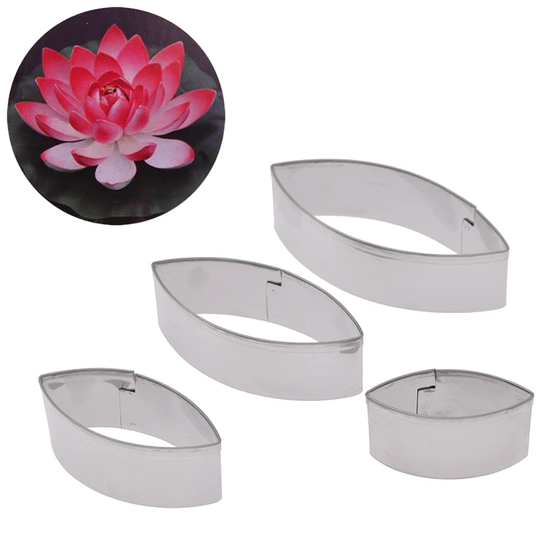 4PCS/Set Stainless Steel Cutter Pottery Clay Modeling DIY Handmade Craft Llotus Flower Mold Clay Tools Accessories