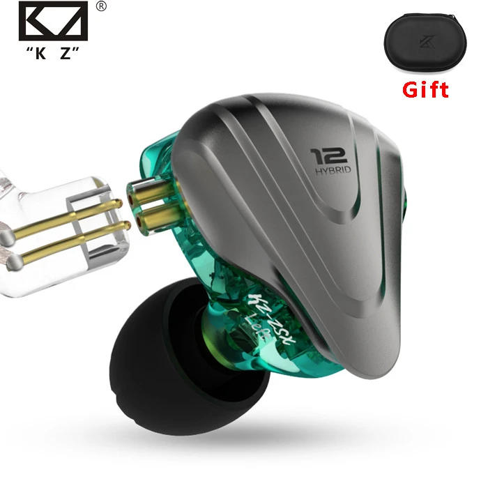 KZ ZSX Metal Earphones 5BA+1DD Hybrid technology 12 driver HIFI Bass Earbuds In Ear Monitor Headphones Noise Cancelling Headset