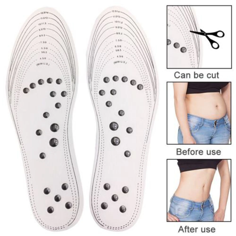 New Unisex Feet Massage Insoles Magnetic Weight Loss Acupressure Slimming Insoles Foot Care Shoe Gel Inserts  Insoles