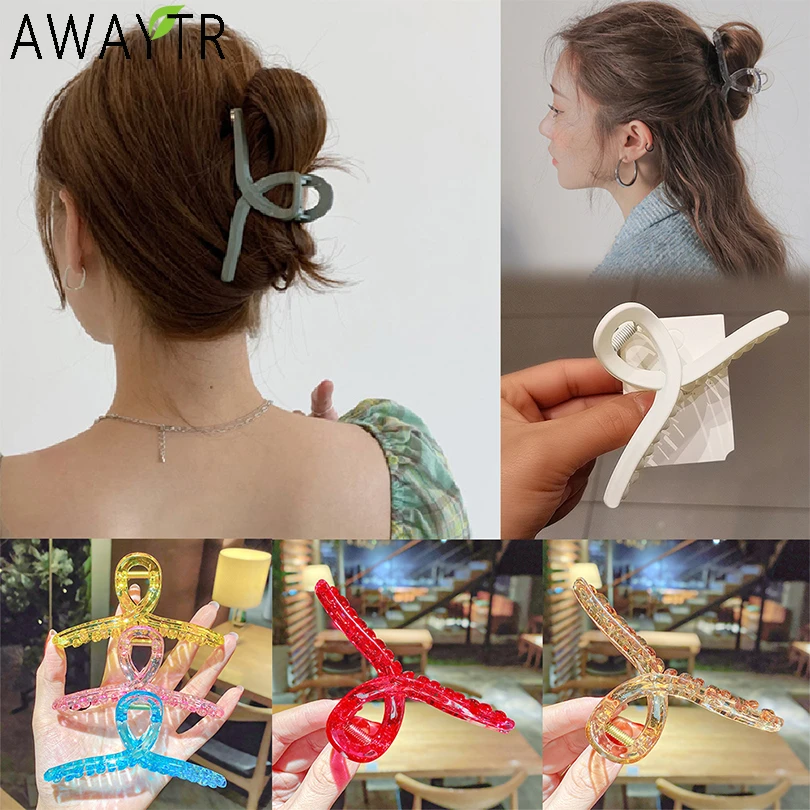 Woman Elegant Transparent Hair Crab Women Hair Accessories Girls Hairpins Hair Claw Clips Ladies Ornaments Barrettes Headdress