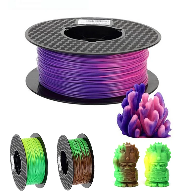 3D Printer Filament PLA Change Color with Temperature 3D Printing Sublimation Material 1.75mm 1kg/500g/250g Purple to Pink