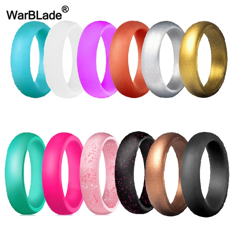 WarBLade 5.7mm Food Grade FDA Silicone Rings For Women Wedding Rubber Bands Hypoallergenic Flexible Silicone Finger Ring