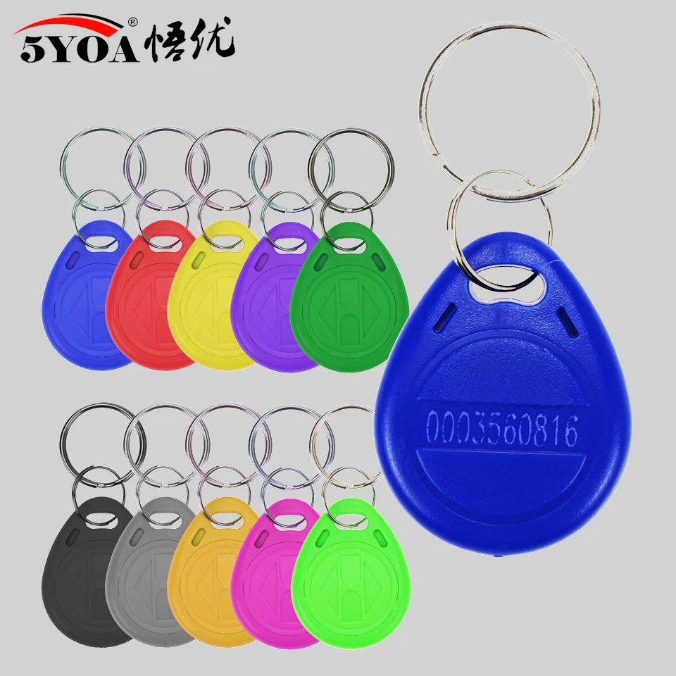 50pcs Read Only RFID 125KHz Tag Color TK4100 EM4100 Proximity Keyfobs Tags Key RFID Card Chip for Access Control Time Attendance