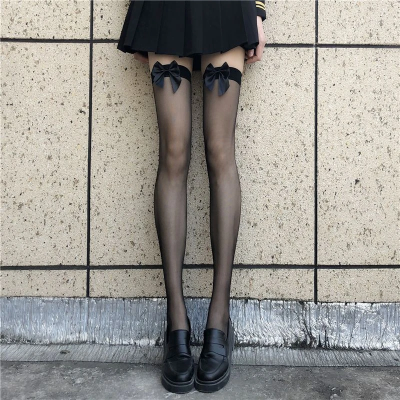 Lolita Socks Women Sexy Lace Stockings Thigh High Over Knee Socks Nylon Long Socks Hosiery Anime Bow Stockings High Quality