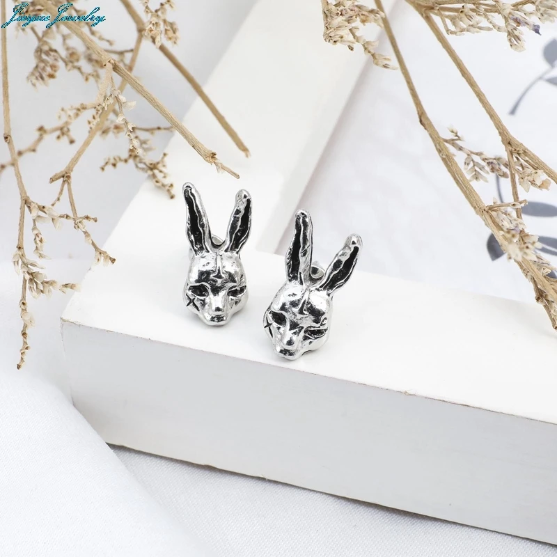 Cute Gothic Cross Hare Rabbits Animal Styling Jewelry Ear Vintage Stud Earring Punk Alloy Stud Earrings For Women Party Jewelry
