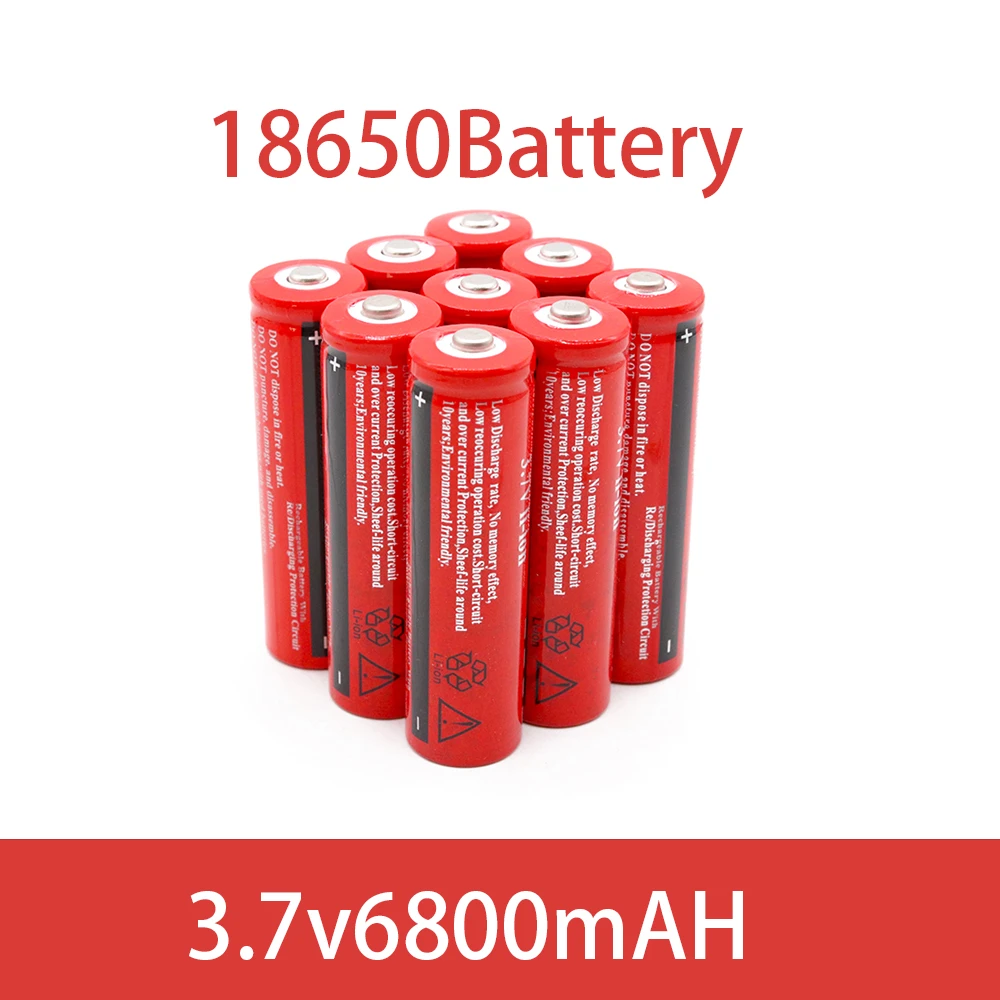 18650 battery 3.7V 6800mAh rechargeable liion battery for Led flashlight Torch batery litio battery+ Free Shipping