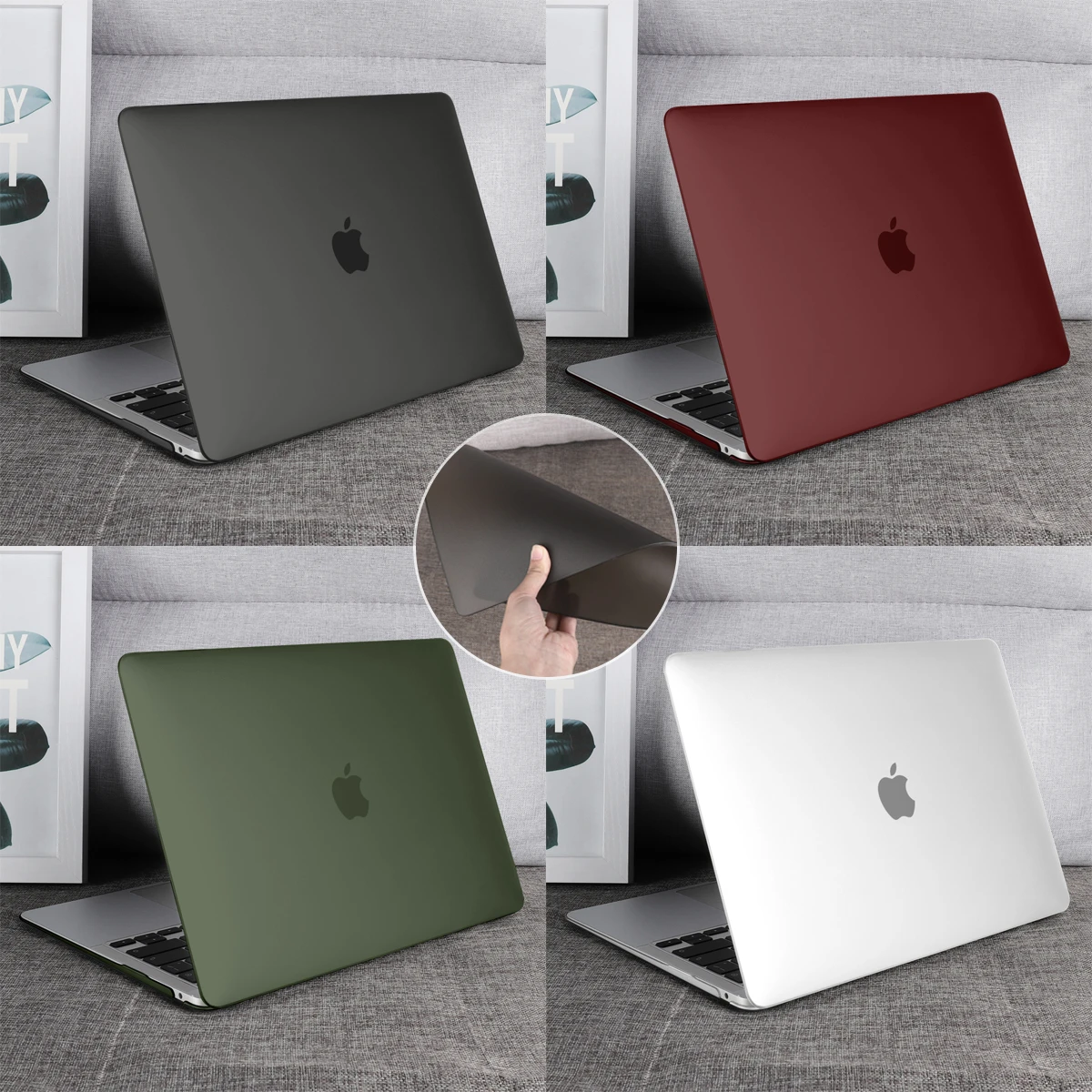 Ultra-thin TPU Soft  Case For MacBook Air 13 2020 2019 A2179 A1932 Touch ID Pro 13 A2338 M1 A2289 A2159 A1706 Pro 16 A2141Cover