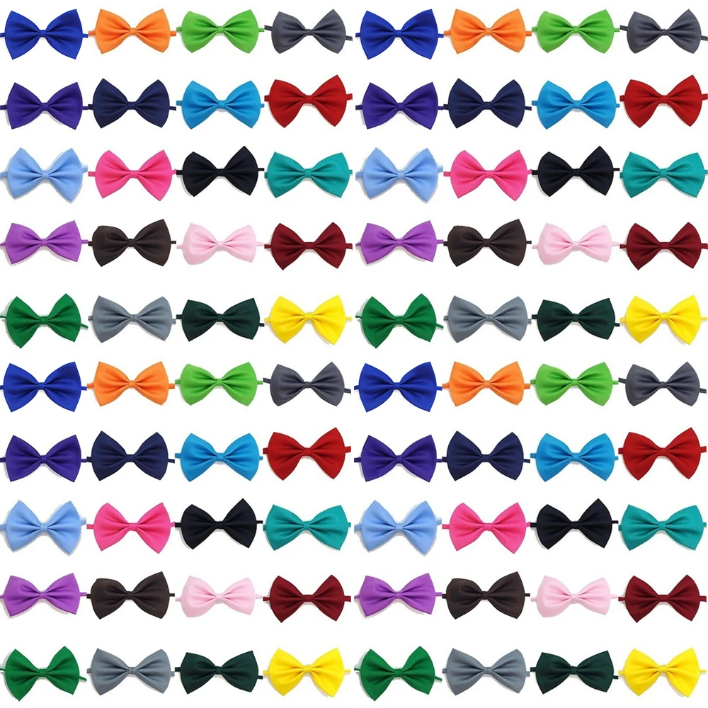 Wholesale 50 / 100Pcs Adjustable Dog Cat Bow Tie Neck Tie Pet Dog Bow Tie Puppy Bows Collar For Kitten Collar Pet Accessories