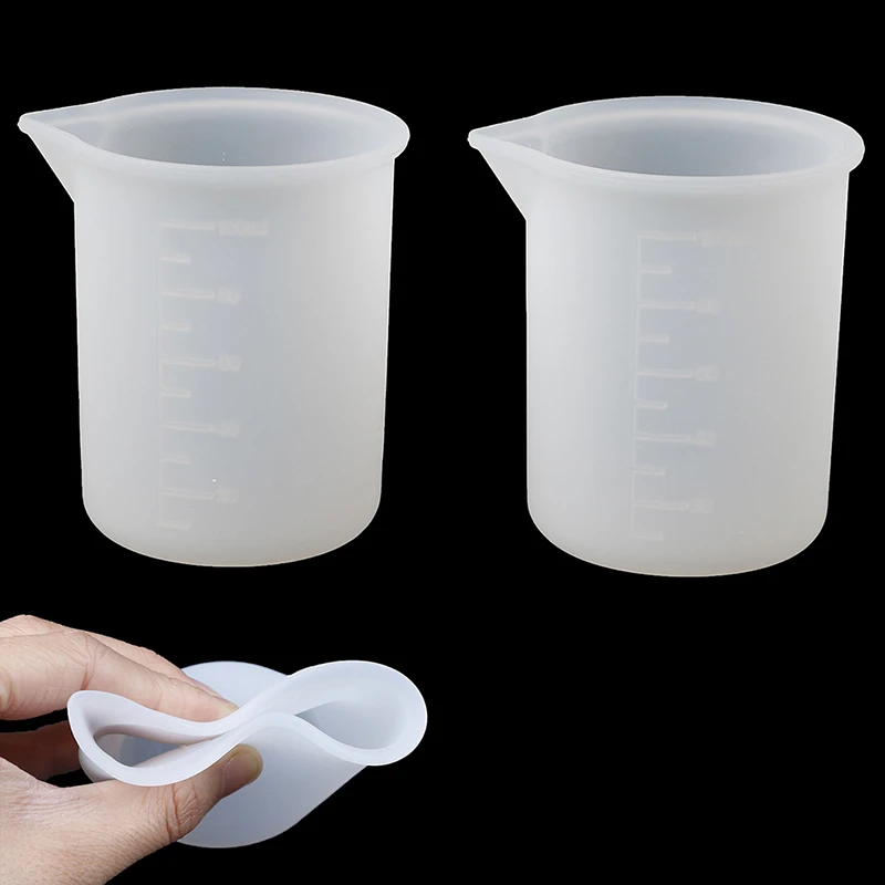 2Pcs Silicone 100ml Measuring Cup For Jewelry Crystal Scale Resin Glue Molds Handmade DIY Craft Mixing