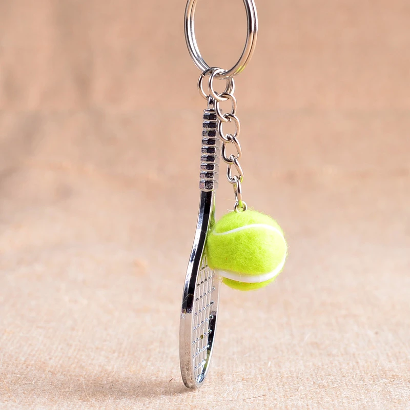 Tennis Racket Keychain - Cute Sport Mini Keychain car 6 color Pendant Keyring Sports Key Chain Who love sports Gifts  17248