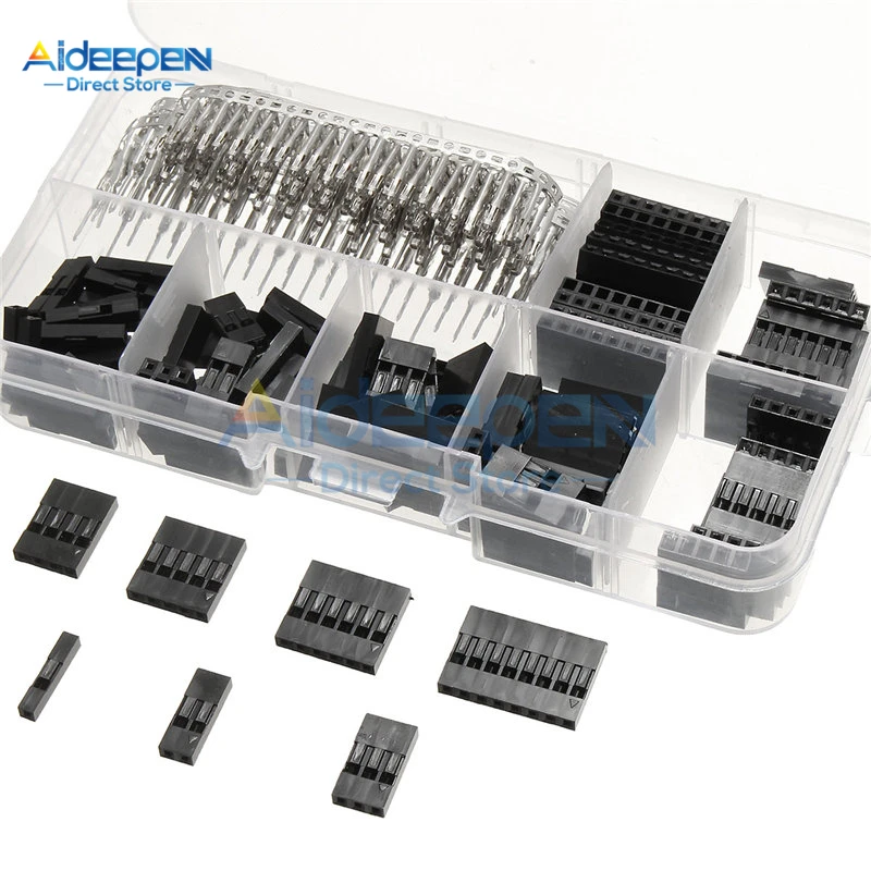 310Pcs/lot 2.54mm Dupont Wire Jumper Line Cable 1/2/3/4/5/6/8 Pin Header Male+Female Connector Housing DIY Kit With Plastic Case