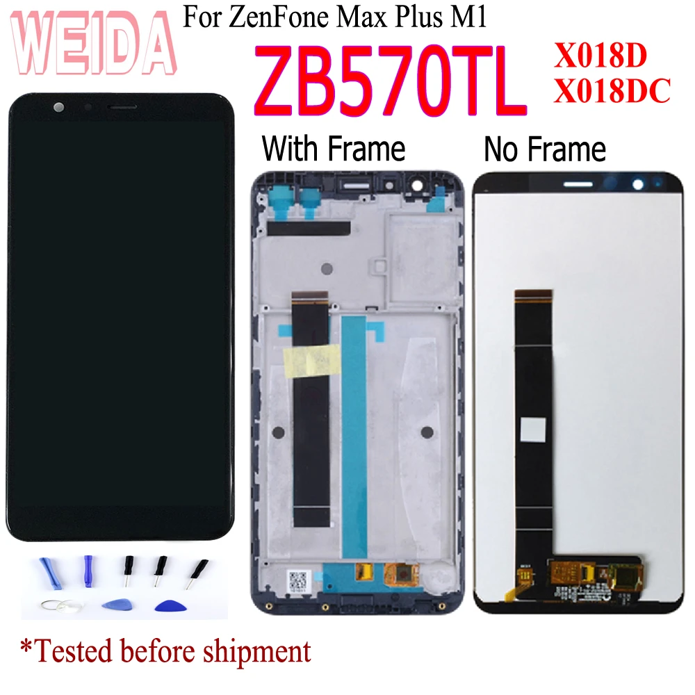 lcd For ASUS ZenFone Max Plus M1 ZB570TL LCD X018DC X018D LCD Display Touch Screen Digitizer Sensor Glass Assembly with Frame