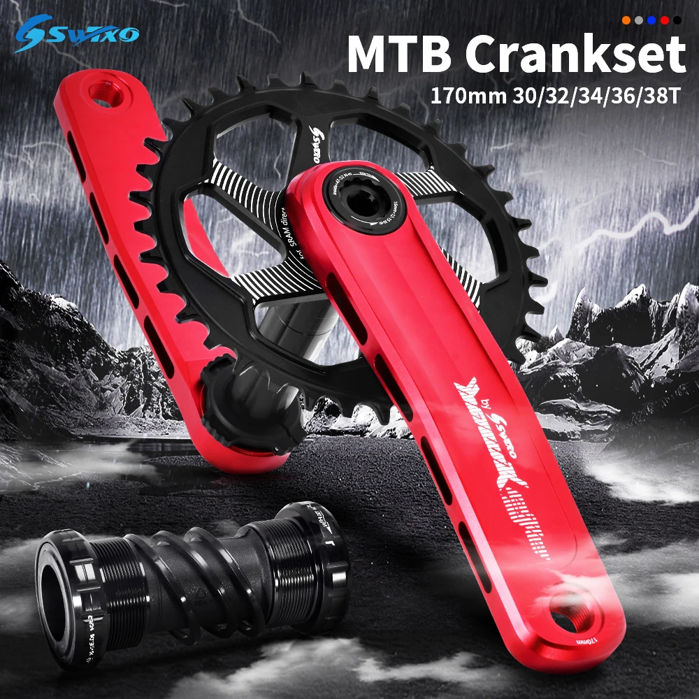 SWTXO MTB Crankset 170mm MTB Cranks Arms for Bicycle  Crown 30T 32T 34T 36T 38T Chainring Bottom Bracket for Shimano SRAM XX1
