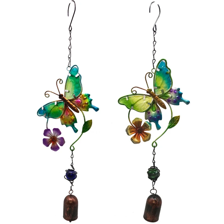 Creactive Iron Art Butterfly Wind Chimes Hanging Windbells Window Yard Garden Decor 1pcs