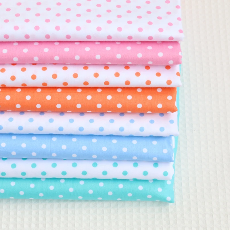 Polka Dot Series 100% Cotton Printed Fabric For Quilting Kids Patchwork Cloth DIY Sewing Fat Quarters Material For Baby&Child