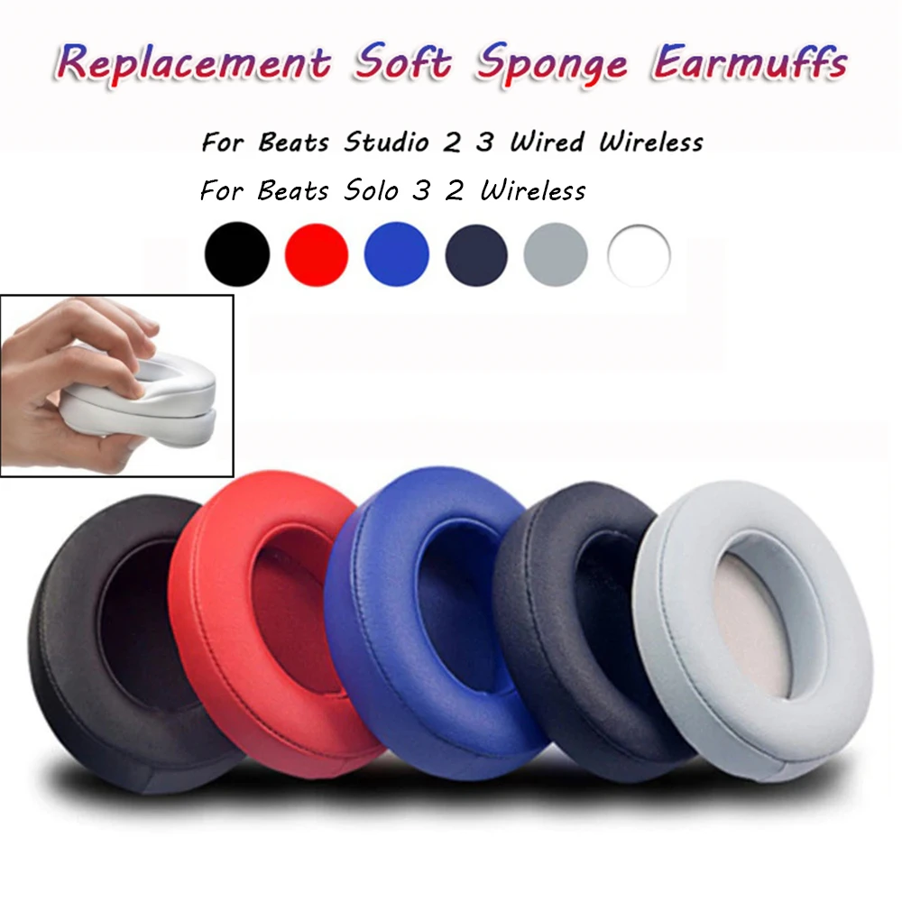 Ultra-soft Foam Earpads Replacement Sponge Cushion Earbuds For Beats Studio 2 3 for Beats Solo 3 2 Wireless Bluetooth Headphone