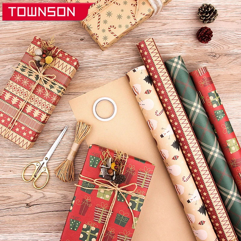 Christmas kraft paper Christmas diy wrapping paper set Christmas gift wrapping paper Christmas decoration paper