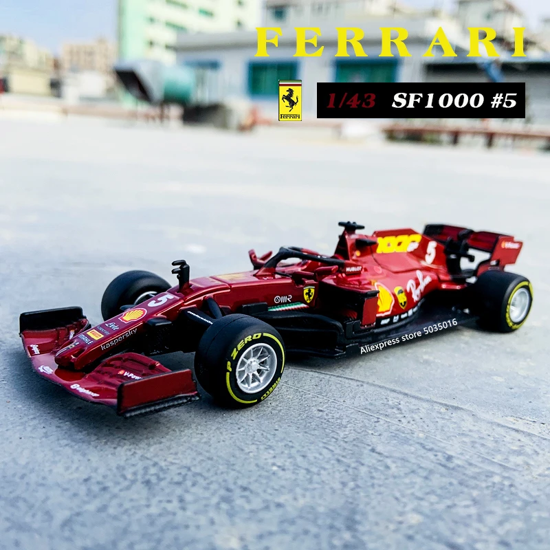 Bburago 1:43 2020 F1 SF1000 Ferrari #5 #16 Simulation alloy super toy car model For  with Steering wheel control front wheel