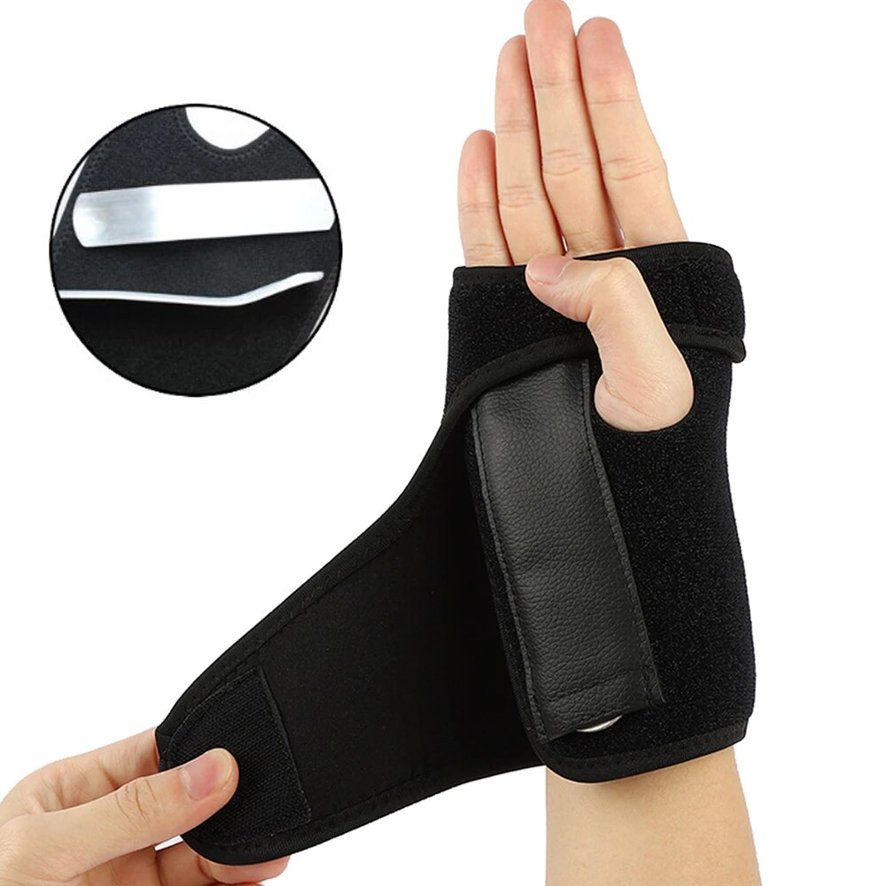Removable Adjustable Wristband Steel Wrist Brace Support Arthritis Sprain Carpal Tunnel Splint Wrap Protector