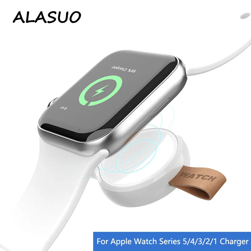 Portable Wireless Charger for Apple Watch Series 6 5 4 3 2 1 USB Magnetic Charger for i Watch Fast Charging Pad for iPhone Watch