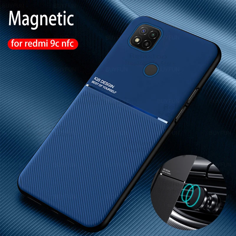 redmi 9c nfc case magnetic car holder phone case for xiaomi redmi 9c c9 redmi9 c xiomi redmy 9 c matte shockproof phone cover
