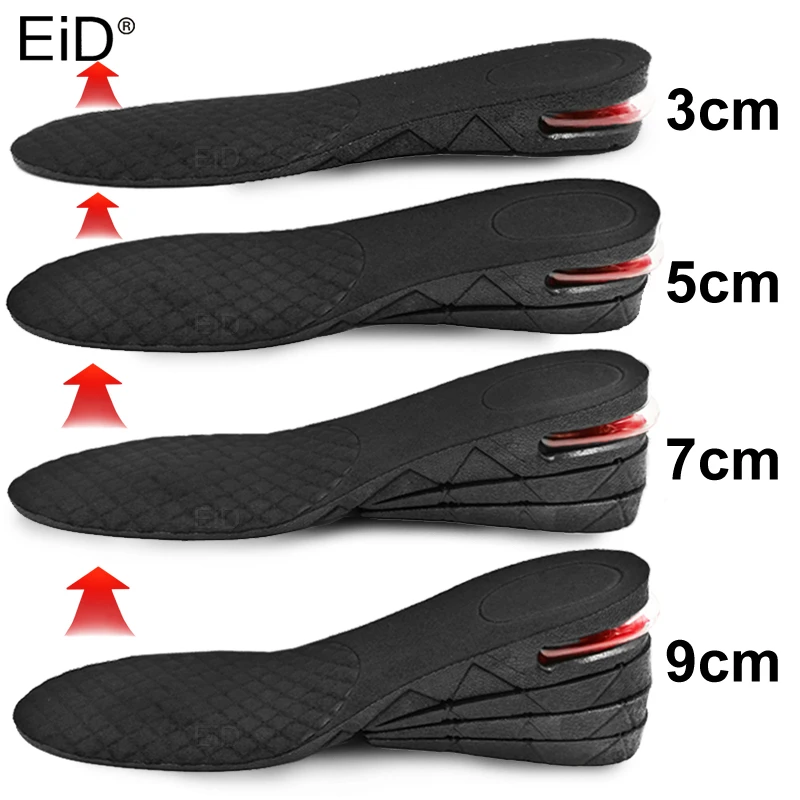 EiD 3-9cm Invisible Height Increase Insole Cushion Height Lift Adjustable Cut Shoe Heel Insert Taller Support Absorbant Foot Pad