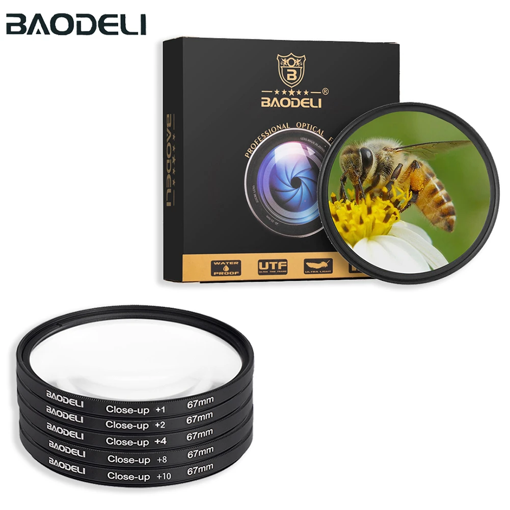 BAODELI Macro Close Up Filter 49 52 55 58 67 72 77 82 Mm For Camera Canon Lens Eos M50 600d Nikon D3200 D3500 D5600 Sony A6000