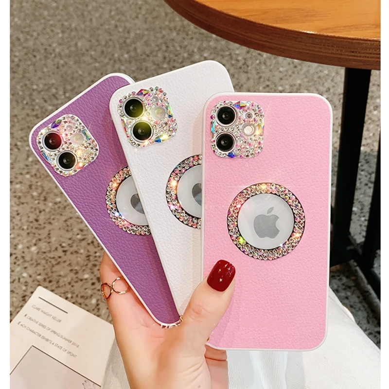 Luxury Camera Diamond Crystal Bling Glitter Phone Case For iPhone 11 12 Pro Max X XS XR 7 8 Plus SE 2020 Leather Soft Back Cover