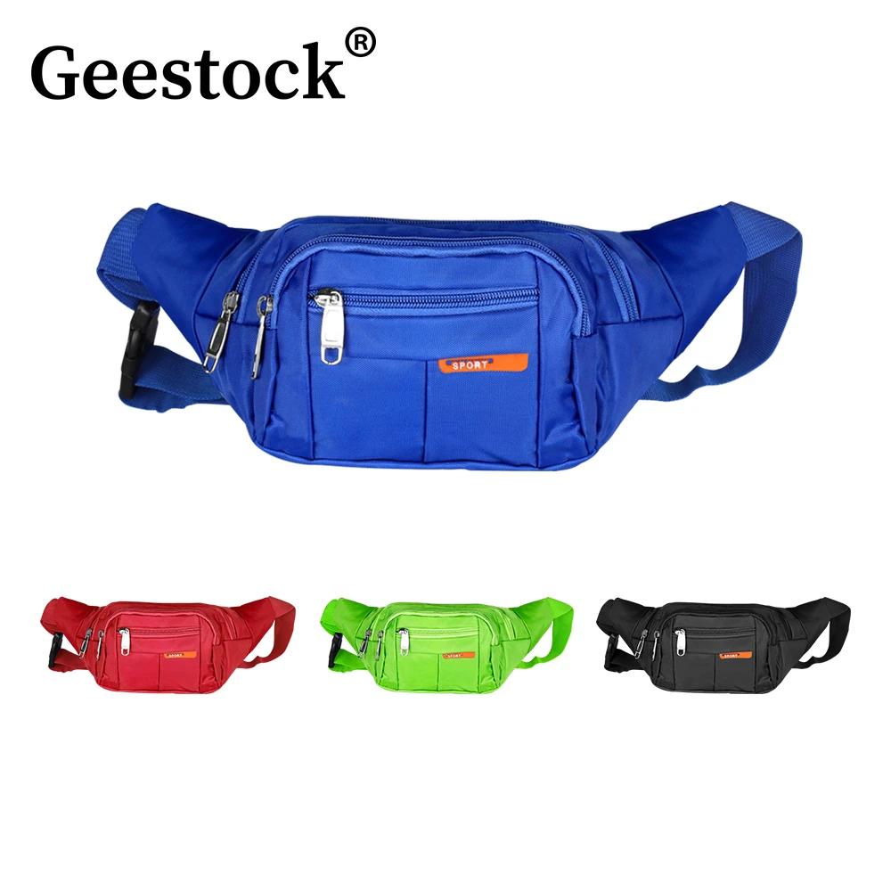 Geestock Waist Pack Men Banana Bag Belly Belt Bag Female Casual Functional Fanny Pack Hip Bum Bag for Outdoors Travel Running