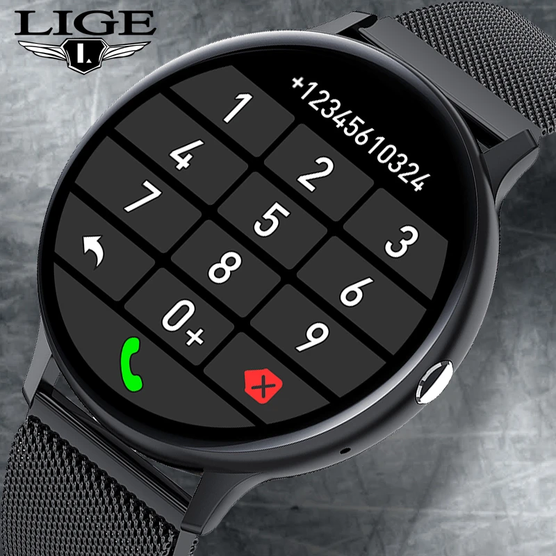 LIGE 2021 New Smart Bluetooth Call Watch Men Women Heart Rate Sports fitness tracker Watch Man for Android IOS Xiaomi Huawei+Box