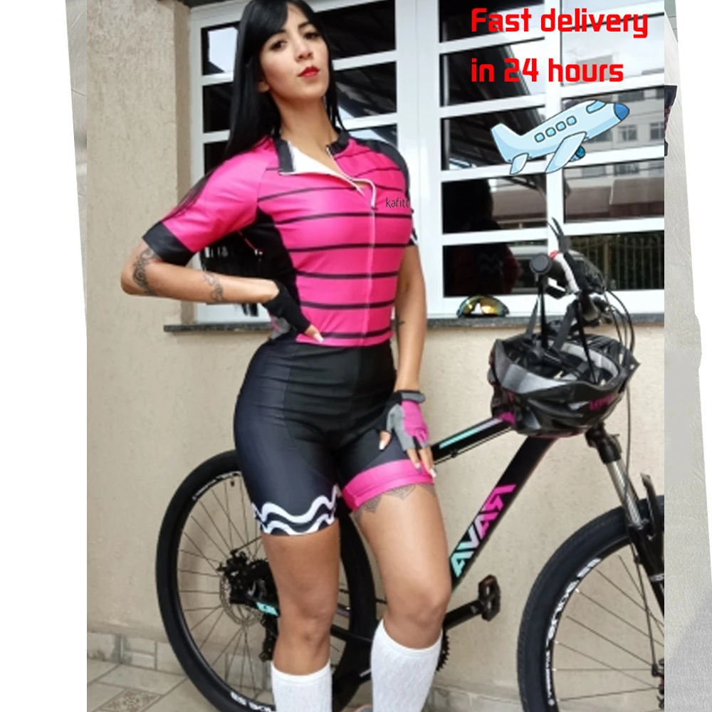 Women Profession Triathlon Suit Clothes Aofly Cycling Skinsuit Body Set Pink Roupa De Ciclismo Rompers Go Pro Team Jumpsuit Kits