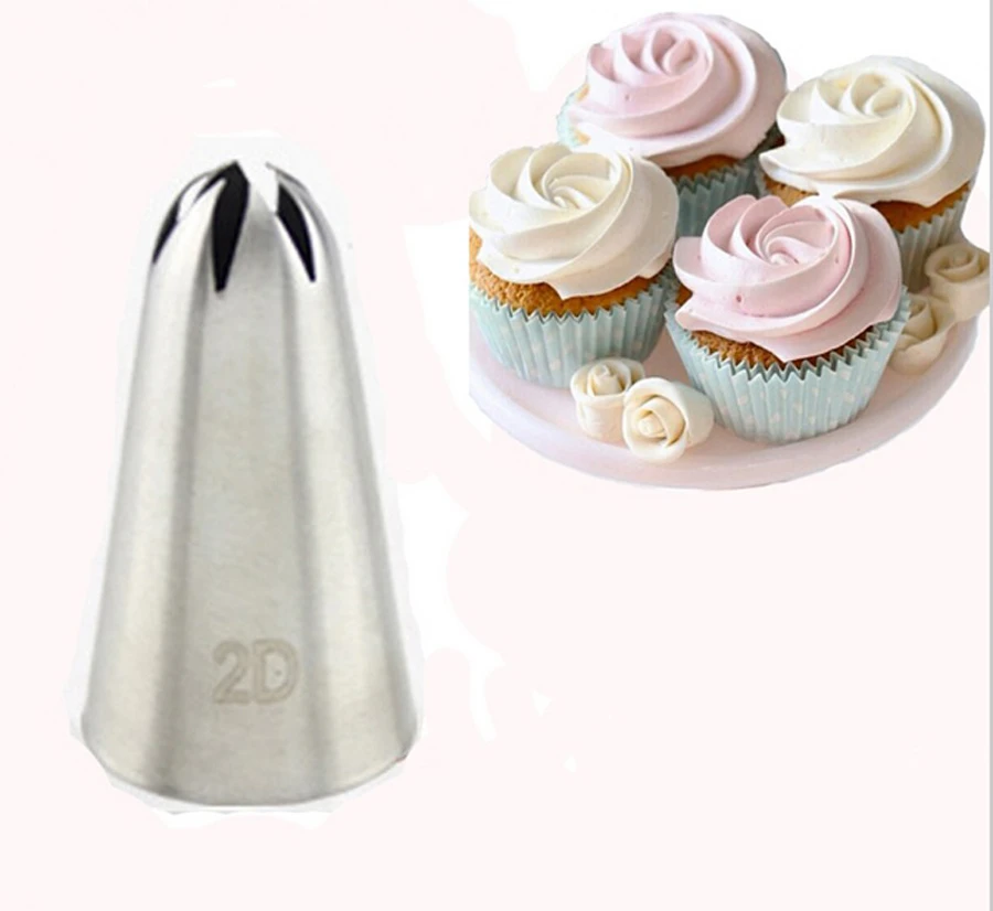 Pastry Nozzles Icing Piping Tips Stainless Steel Rose Cream Bakeware Cupcake Decor Cream Cake Decorating Set Baking Cake Tools