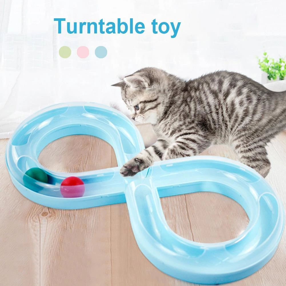 HOT SALES！！！New Arrival Cat Tray Toys Pet Kitten Turntable Figure 8 Shaped Track Entertainment Supplies Wholesale Dropshipping