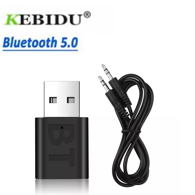 KEBIDU Car Bluetooth Audio Adapter Receiver Wireless Music 3.5mm AUX Jack Audio Receptor USB Bluetooth for Autoradior Stereo