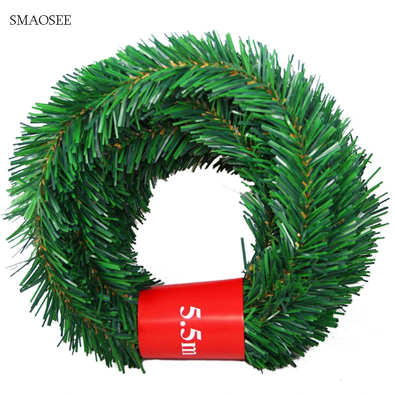 5.5M Festive Party Rattan DIY Wreath Christmas Decoration Garland XMAS Party Drop Ornament 2022 Christmas Decorations For Home