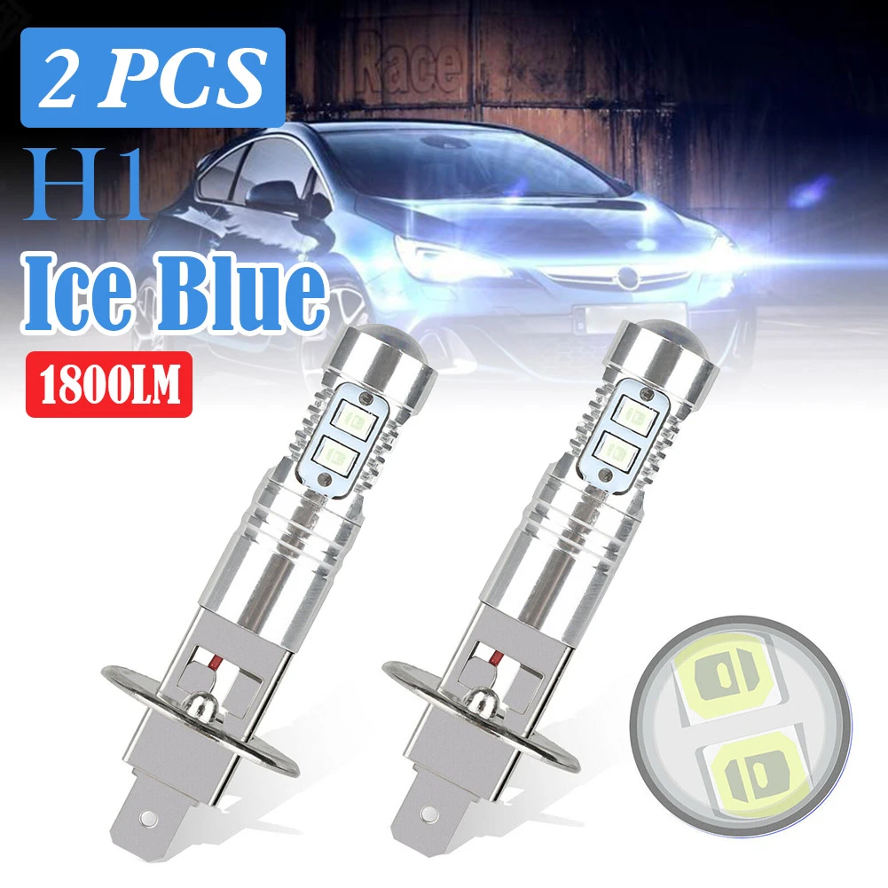 High Quality 2Pcs H1 8000K Ice Blue Super Bright Combo LED Headlight Kit Bulbs High Low Beam 100W 1800LM Service 80000h Kit