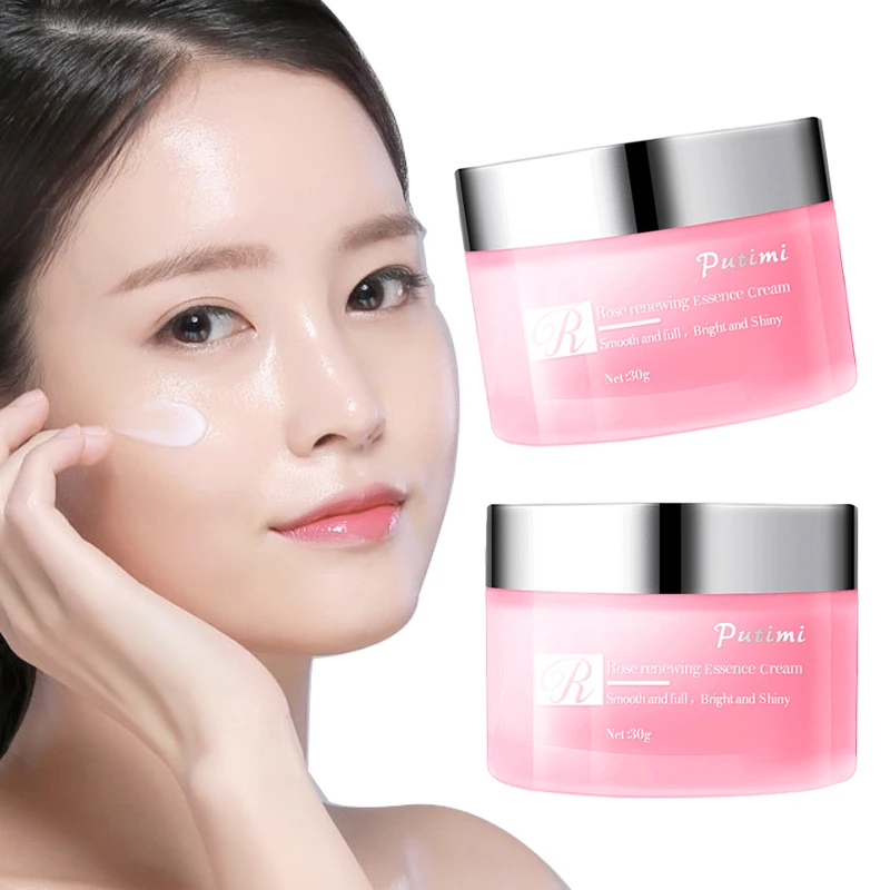 PUTIMI Rose Face Cream Anti Aging Dark Spots Freckles Remove Smooth Whitening Brightening Face Cream Moisturizing Nourish Cream