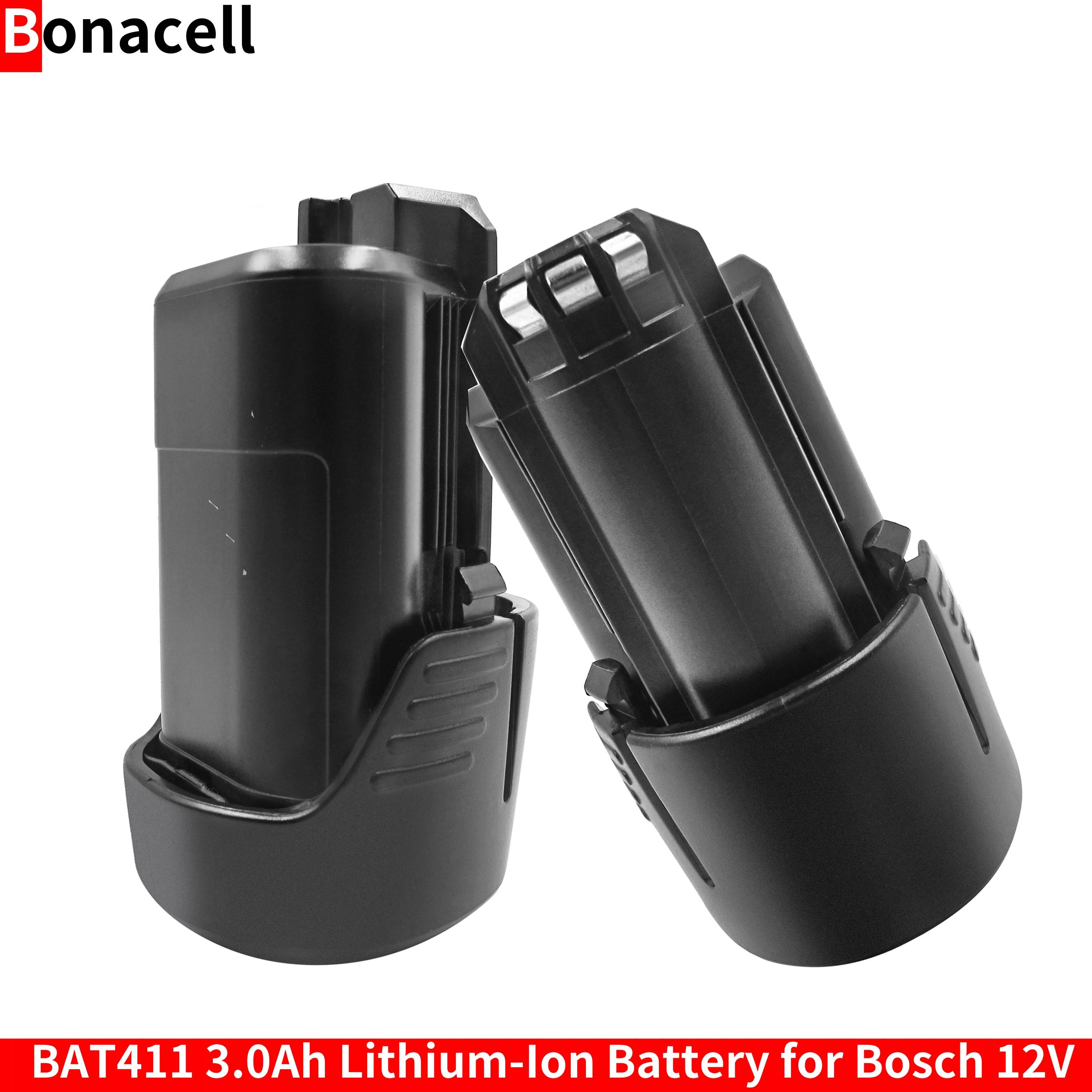 Bonacell for Bosch BAT411 No Memory Effect Battery 12 V 3.0Ah Lithium-Ion Battery BAT411A BAT412  BAT412A  BAT413  BAT413A