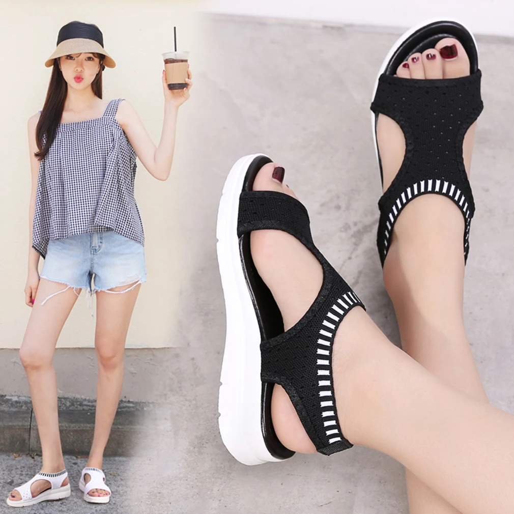 Women Sandals  Breathable Comfort Shopping Ladies Walking Shoes Wedge Heels Summer Platform Sandal Shoes Mujer Plus size 45