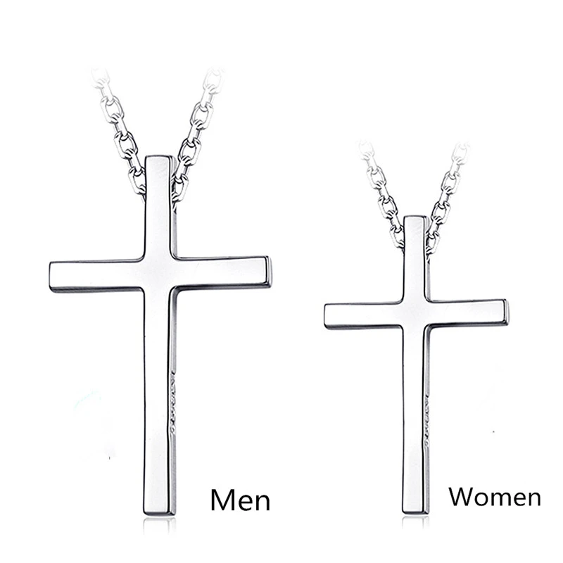 Trendy 925 Sterling Silver Necklace For Men Jewelry Female Classic Cross Pendant Necklaces Male Choker Bijou Lady Necklaces Hot