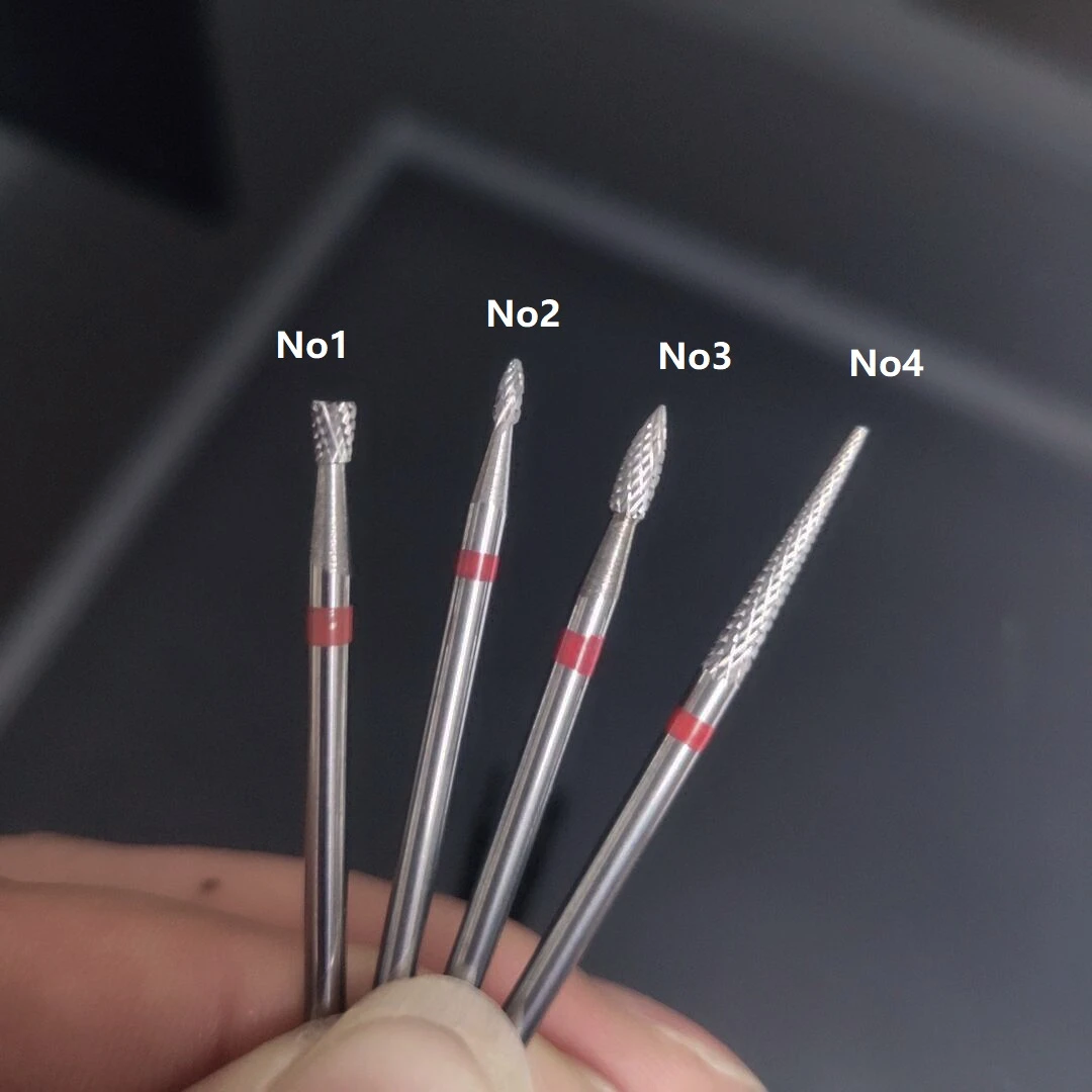 4Kinds Cuticle Tungsten steel Nail Drill Bit nail file Carbide Nozzle Gel remover Nail Cleaner Millings Bit C0202