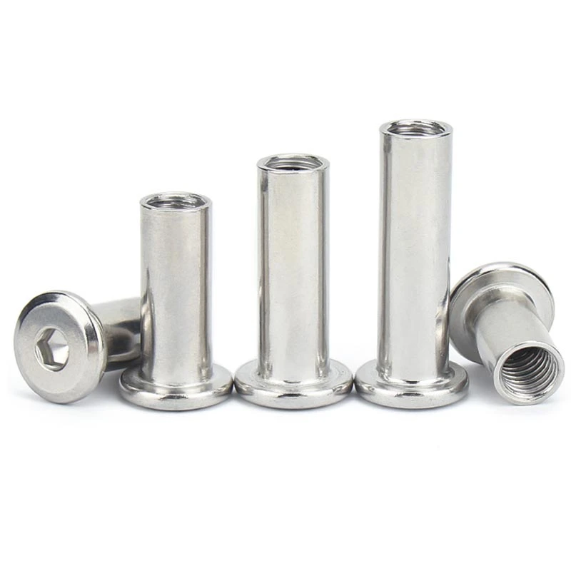 5/10pcs 304 Stainless Steel Large Flat Hex Hexagon Socket Head Furniture Rivet M3 M4 M5 Connector Insert Joint Sleeve Cap Nut